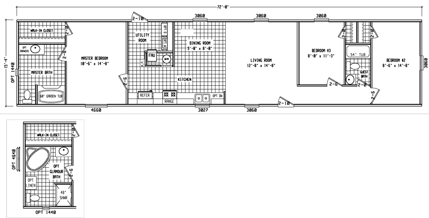 Brazoria Brazoria single wide floor plan three bed two bath mobile home