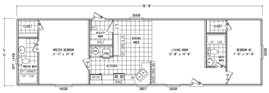 Bracken Single Wide 859 Sqft Mobile Home Factory Expo Home